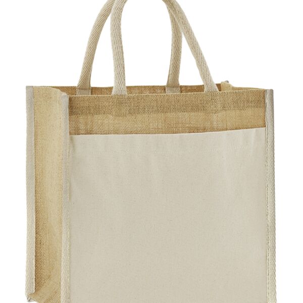 Westford Mill Cotton Pocket Natural Starched Jute Midi Tote Bag Thumbnail